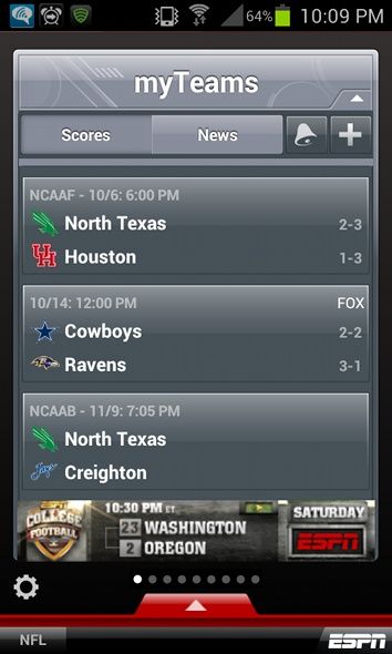 sports scores android app