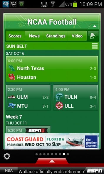 sports scores android app