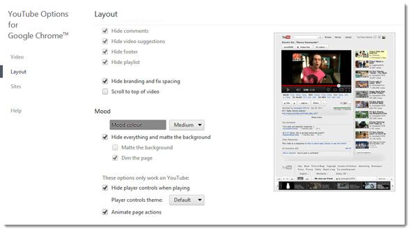 youtube options for chrome