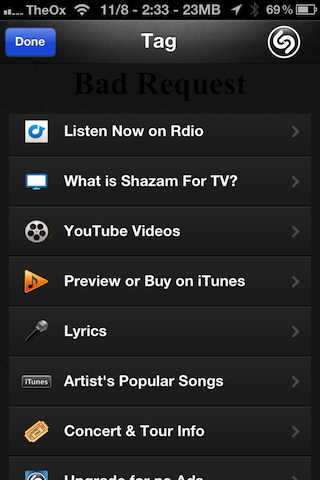 shazam app for iphone