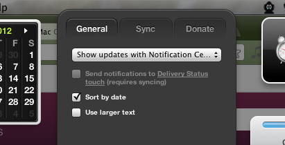 mac delivery status app