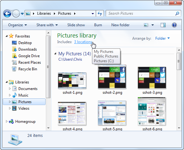 how windows 7 libraries work