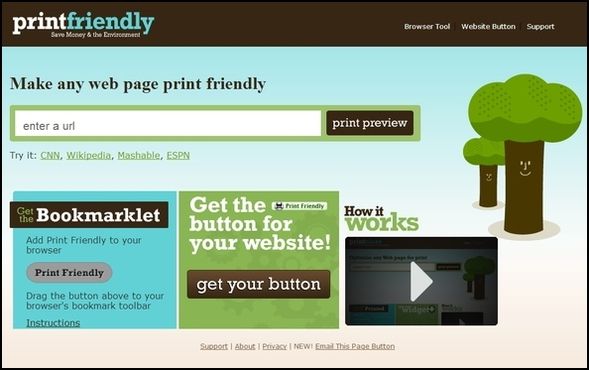 PrintFriendly Homepage