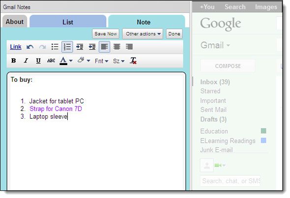 annotate gmail messages