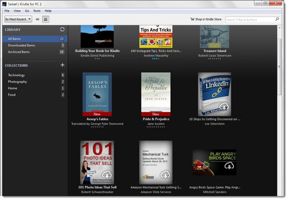 This is a screen capture of one of the best the Windows programs. It's called Kindle