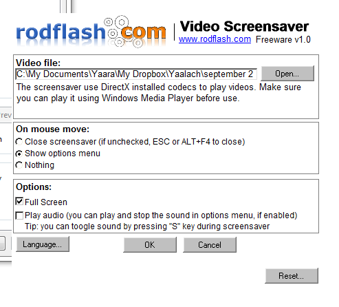 how to make video screensaver