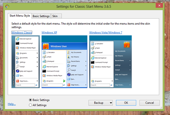 This is a screen capture of one of the best the Windows programs. It's called Classic Shell