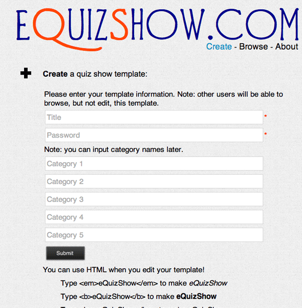 create quiz show