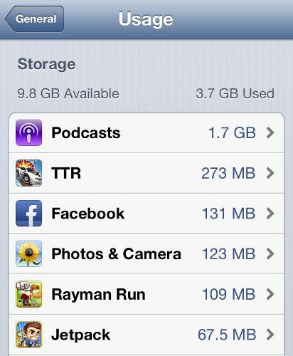 iphone storage space