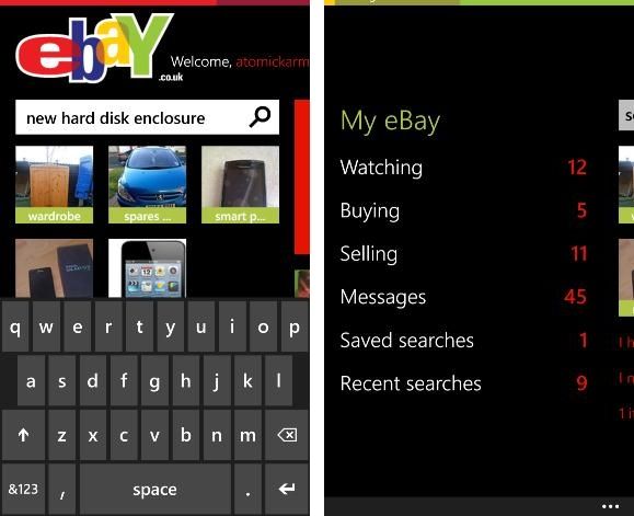windows phone ebay app
