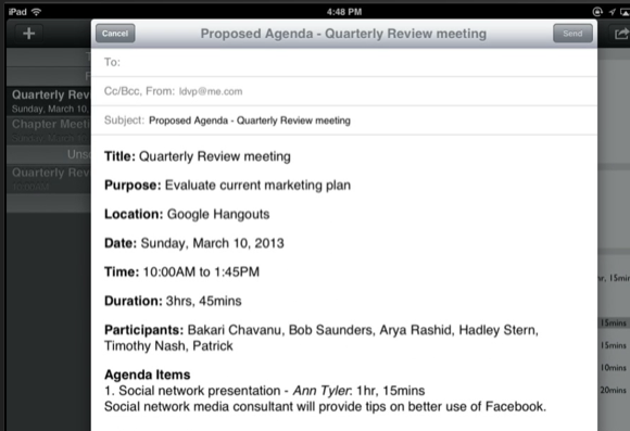 create meeting agenda