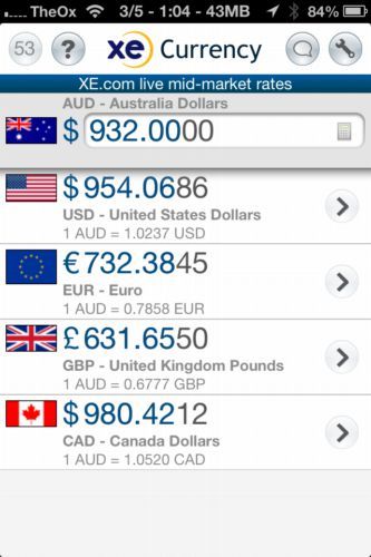 xe currency app