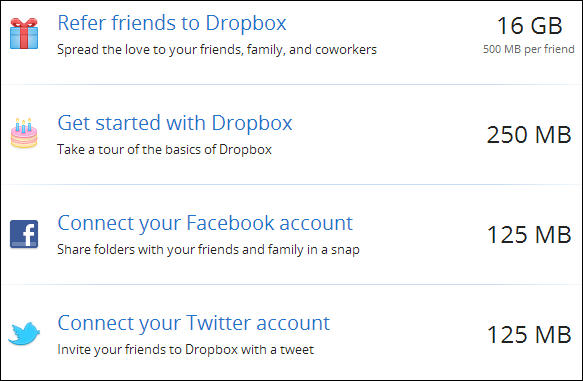 Get Free Dropbox Space