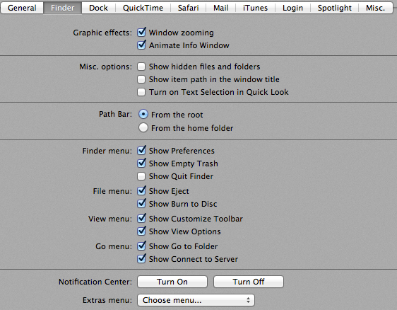 hidden settings on mac