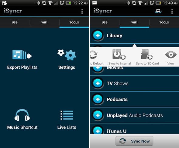 sync itunes android