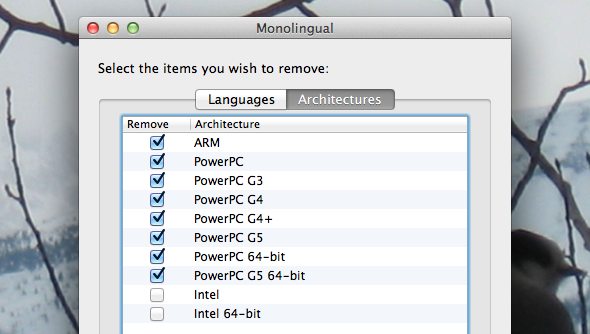 remove mac languages