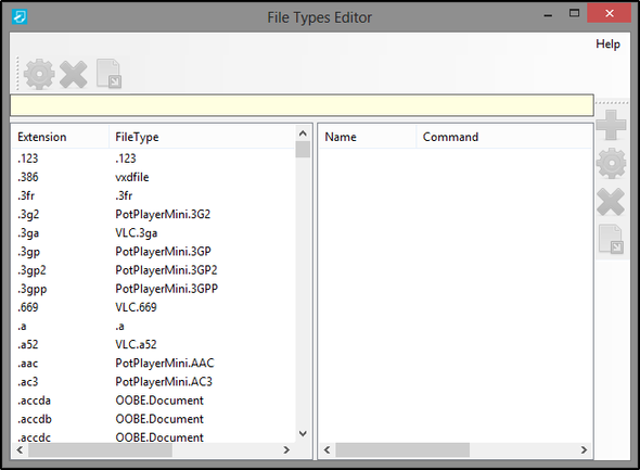 File Types Editor