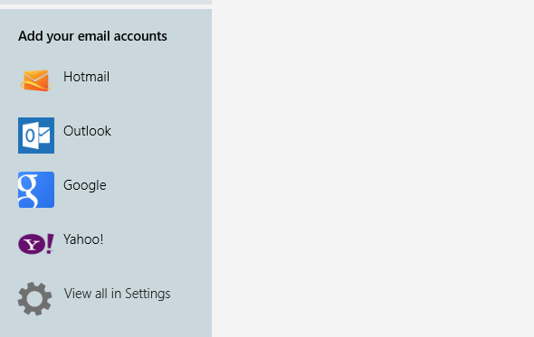 Add Email Accounts to Windows 8 Mail App