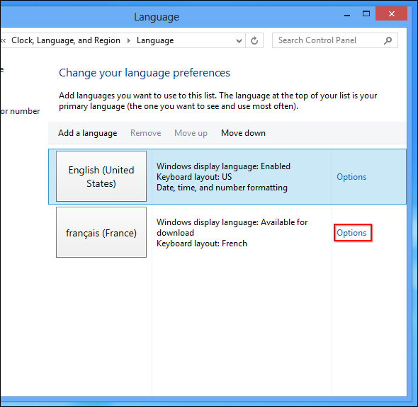 how to change language in windows 8