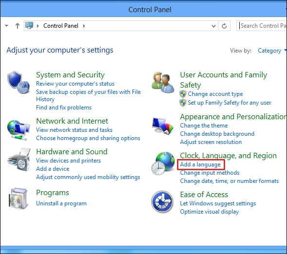 change system language windows 8