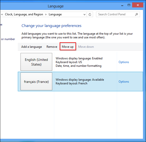 change language in windows 8