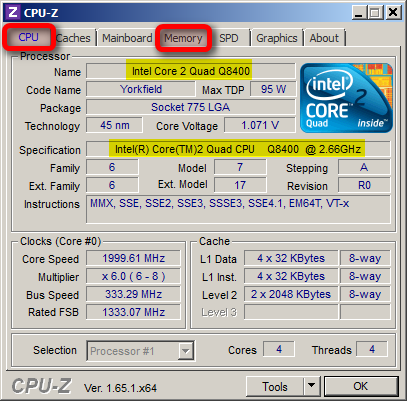 CPU-Z System Information