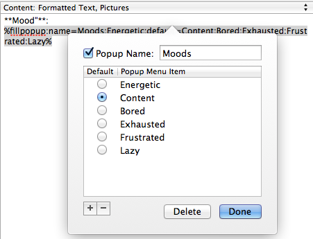 TextExpander form