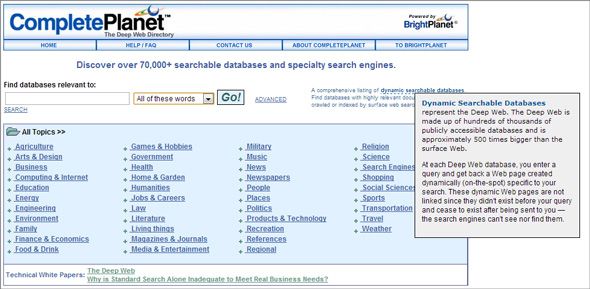 Alternative search engine
