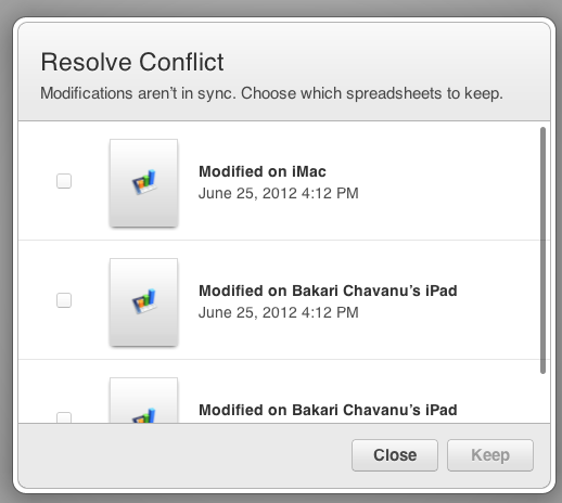 IWork for iCloud conflicts