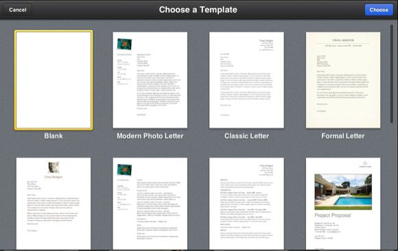 IWork for iCloud templates