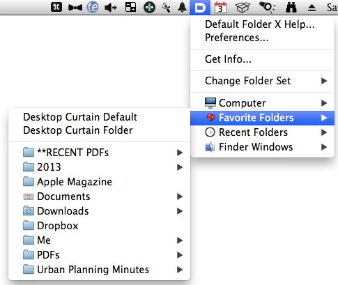 Default Folder X menu