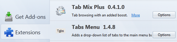 Firefox Add-ons Tab Mix Plus