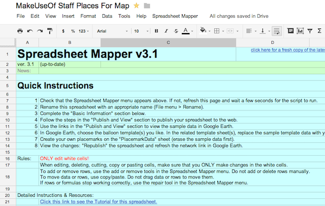 Google-Maps-Spreadsheet Mapper