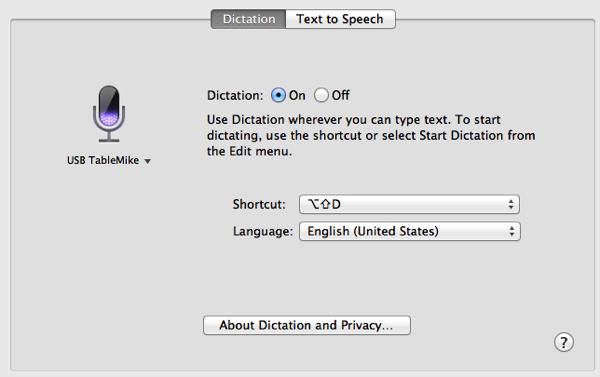 how to turn on voice dictation on mac