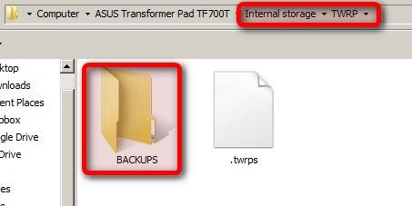 twrp backup folder