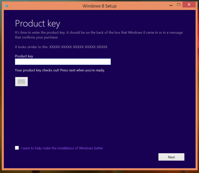 2 windows 8 setup product key