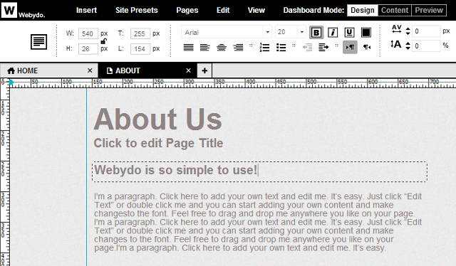 Webydo-text-editing