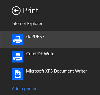 Windows 8 Modern UI Print