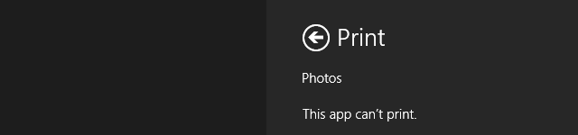 Windows 8 this app can't print