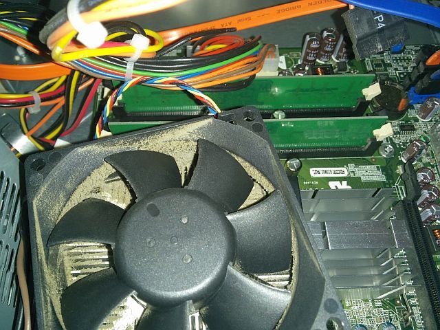 fan clogged with dust
