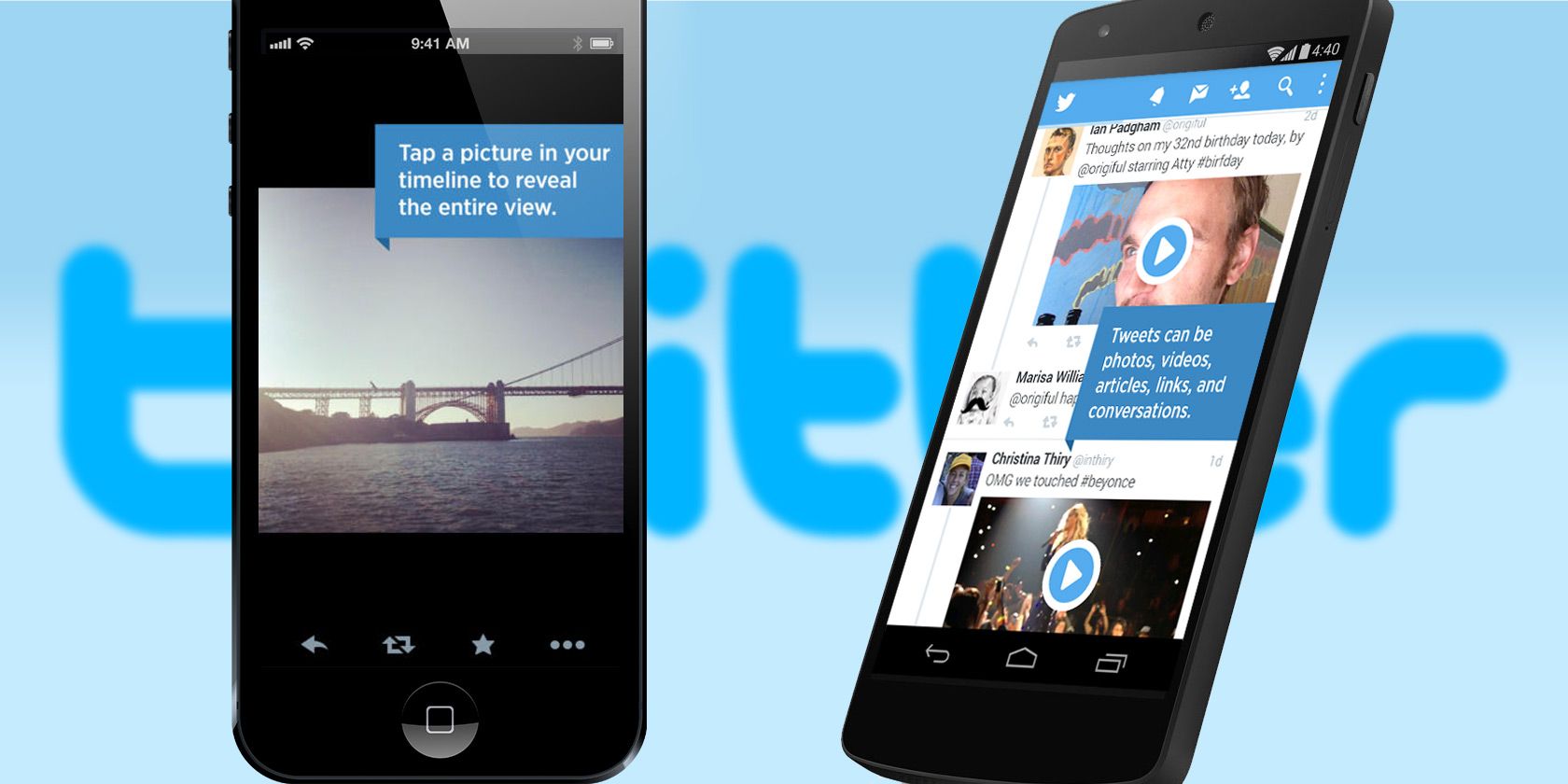 La mise à jour de l'application Twitter ajoute des photos dans les