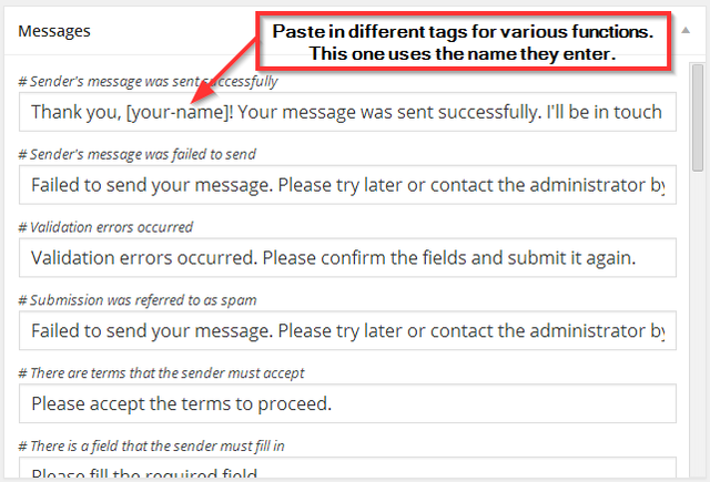 10 Contact Form 7 - New Contact Form - customize messages