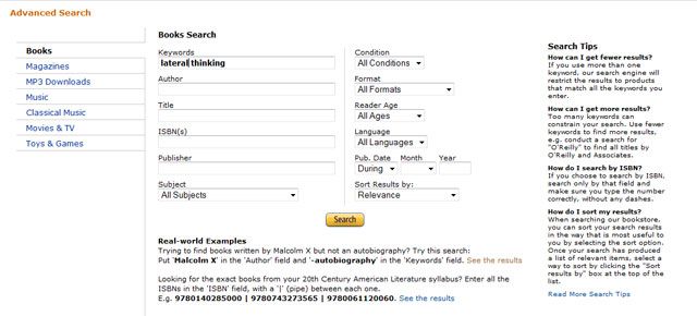 Amazon Advanced Search