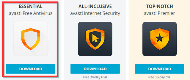 Avast - Download options - Free
