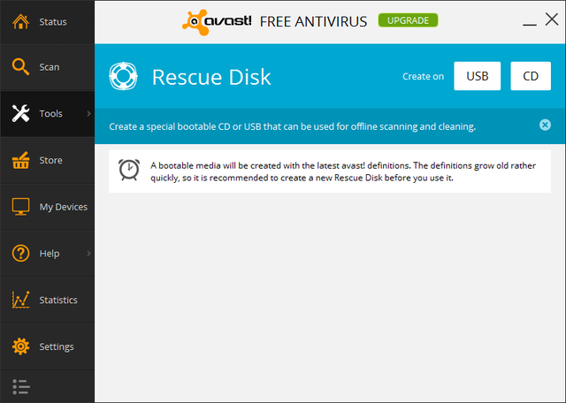 Avast - Tools - Rescue Disk