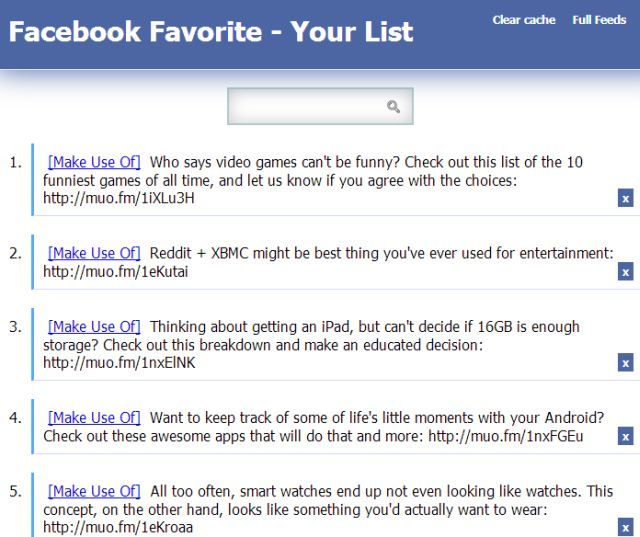 Facebook-Favorites-For-Chrome-List
