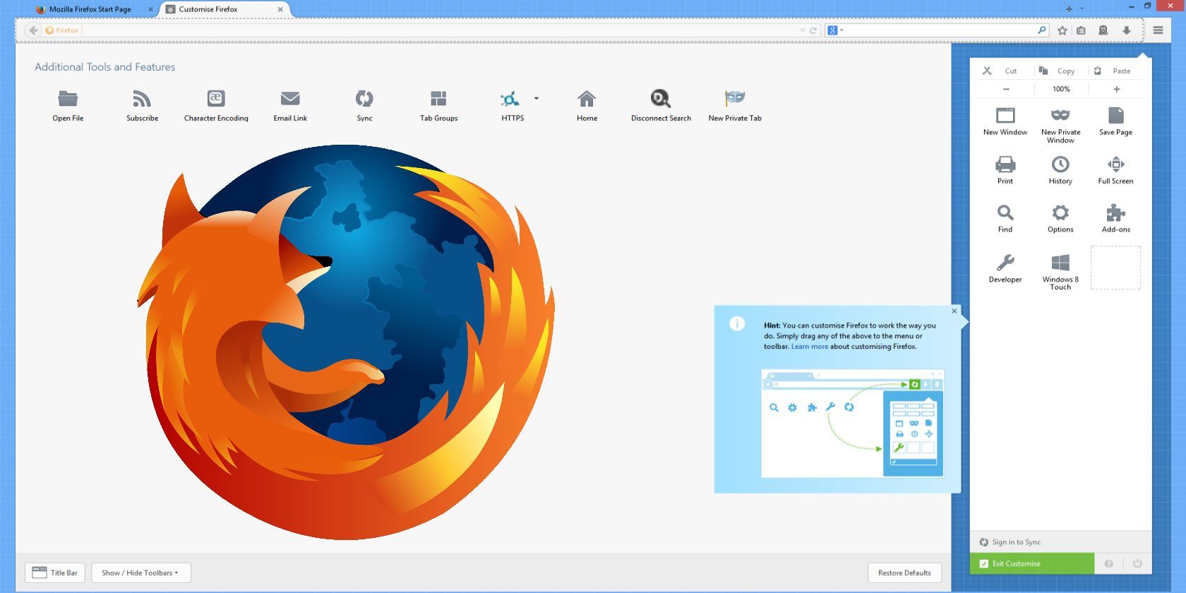 Firefox Beta Features Customizable Auralis Redesign Encrypted Sync