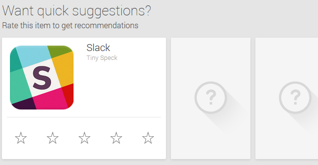 Google Play Quick Suggestions