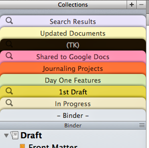 Scrivener collections