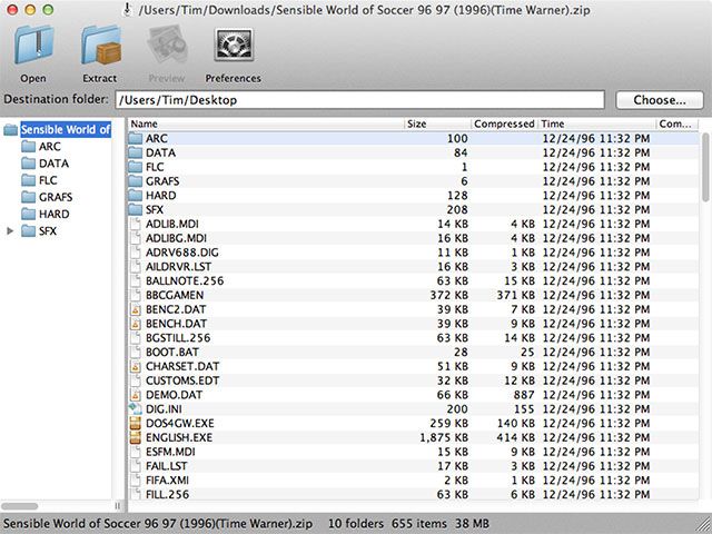 extracting zip files on mac